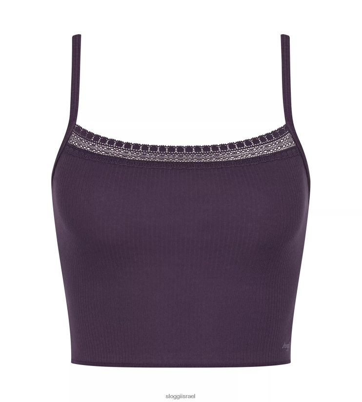 בגדי טרקלין | sloggi נשים טופ מצולע עם רצועות ספגטי אוכמנית ZXZB2T133