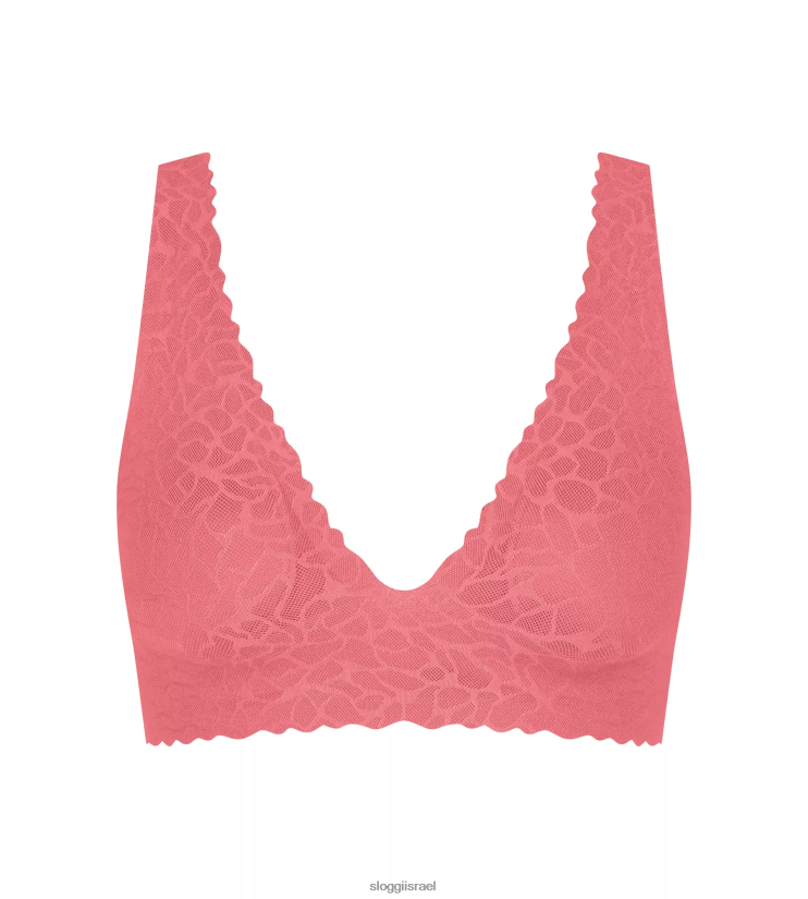 חזיות | sloggi נשים טופ תחרה בתחושת אפס ורד המדבר ZXZB2T272