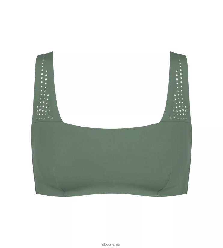 בגד ים sloggi נשים חולצת ביקיני אריינזו חוף עם רפידות נשלפות ירוק עירוני ZXZB2T355