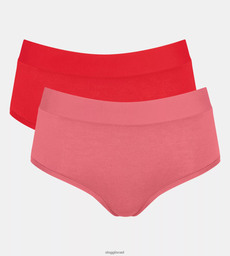 תחתונים | sloggi נשים ללכת לתחתוני מקסי אדום - שילוב אור ZXZB2T593