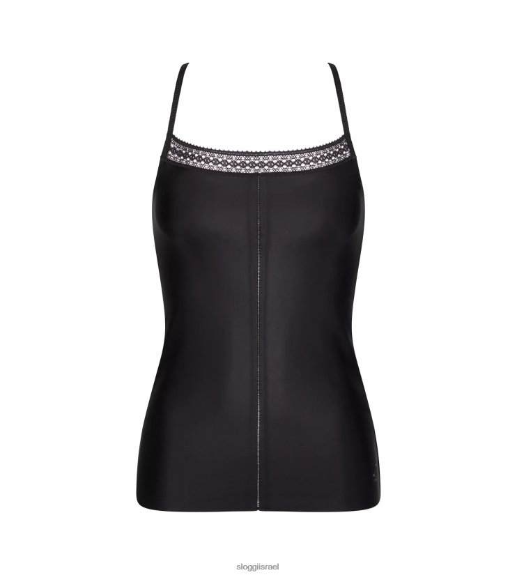 בגדי טרקלין | sloggi נשים חלק עליון עדין עם רצועות ספגטי שָׁחוֹר ZXZB2T660