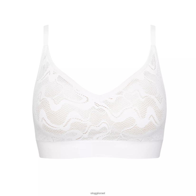 חזיות | sloggi נשים go allround חזייה מרופדת תחרה לבן ZXZB2T496